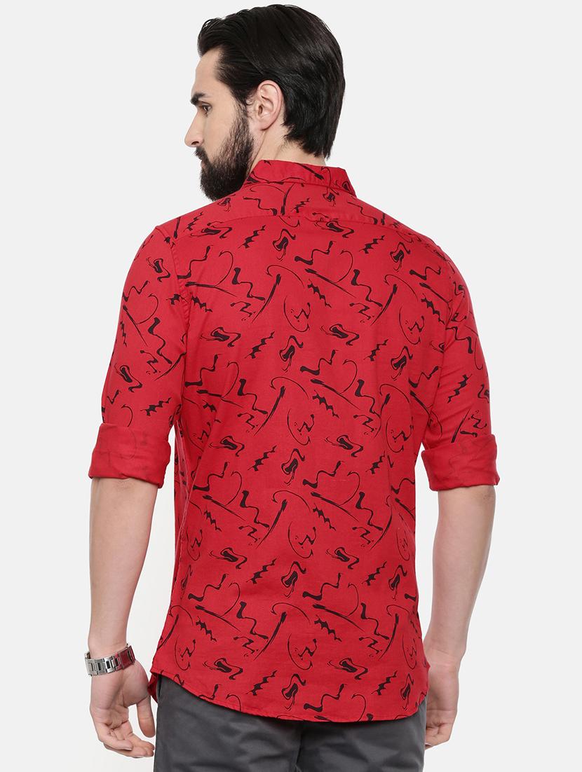 red printed casual shirt - 16525627 - Zoom Image - 3
