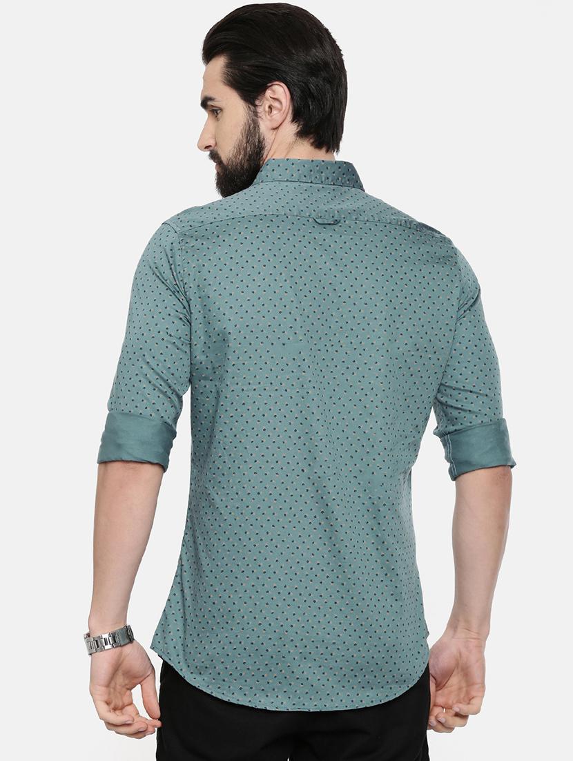 green printed casual shirt - 16525638 - Zoom Image - 3