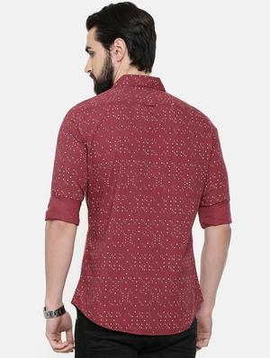 maroon printed casual shirt - 16525647 - Standard Image - 3