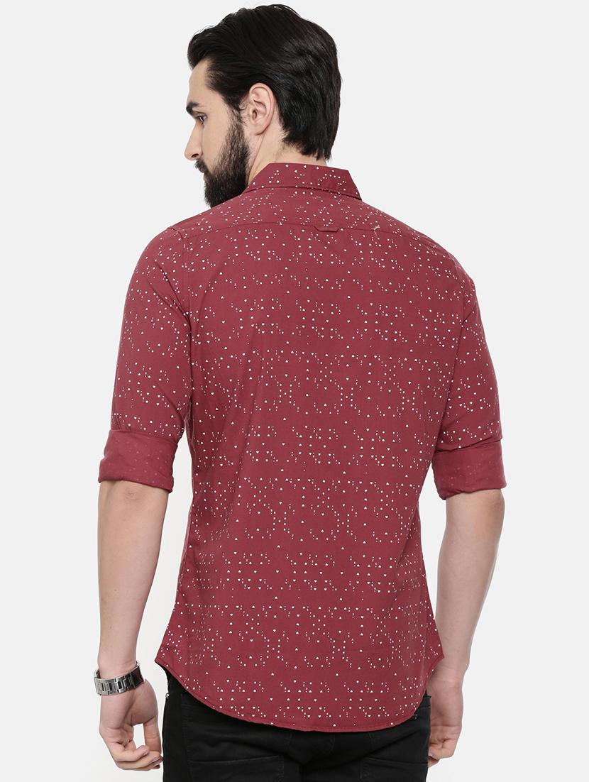 maroon printed casual shirt - 16525647 - Zoom Image - 3