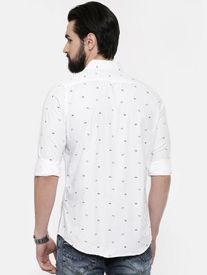 white printed casual shirt - 16525658 - Standard Image - 3