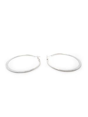 silver metal hoop earring - 16525890 - Standard Image - 3