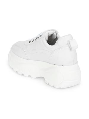 white lace-up sneakers - 16525919 - Standard Image - 3