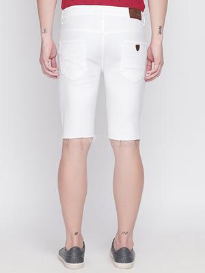 white distressed denim shorts - 16525973 - Standard Image - 3