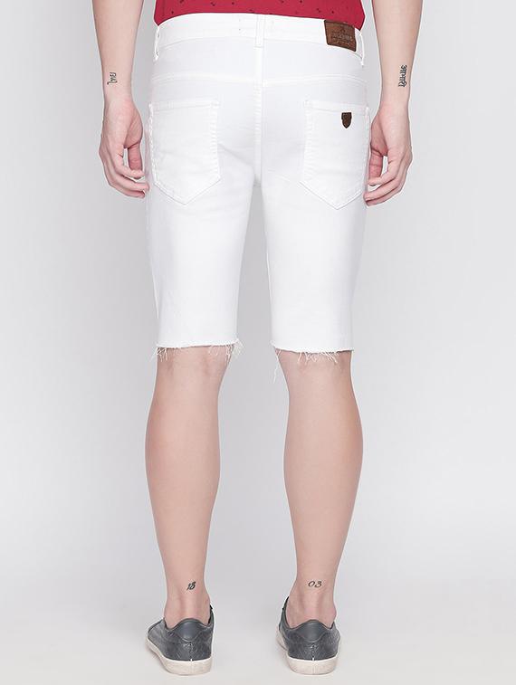white distressed denim shorts - 16525973 - Zoom Image - 3