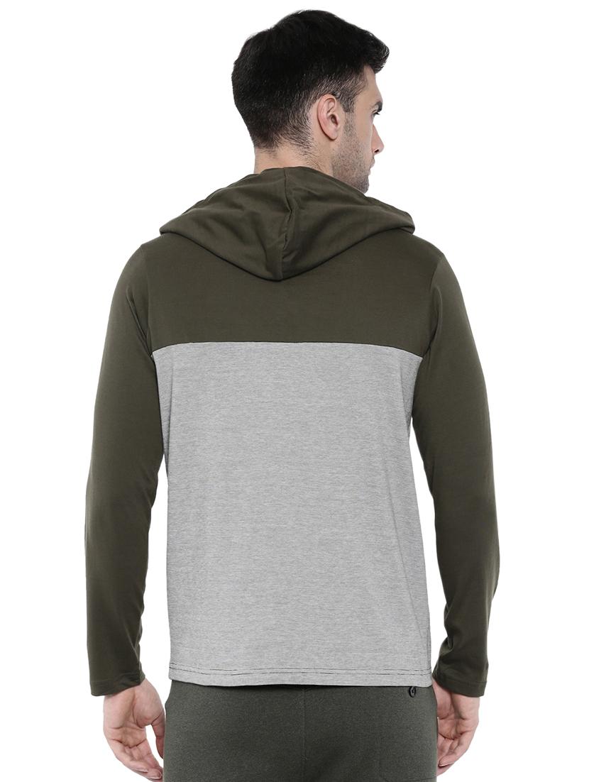 green color block hooded t-shirt - 16526691 - Zoom Image - 3