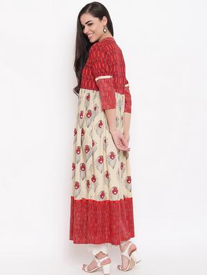 sequined printed a-line kurta - 16526810 - Standard Image - 3