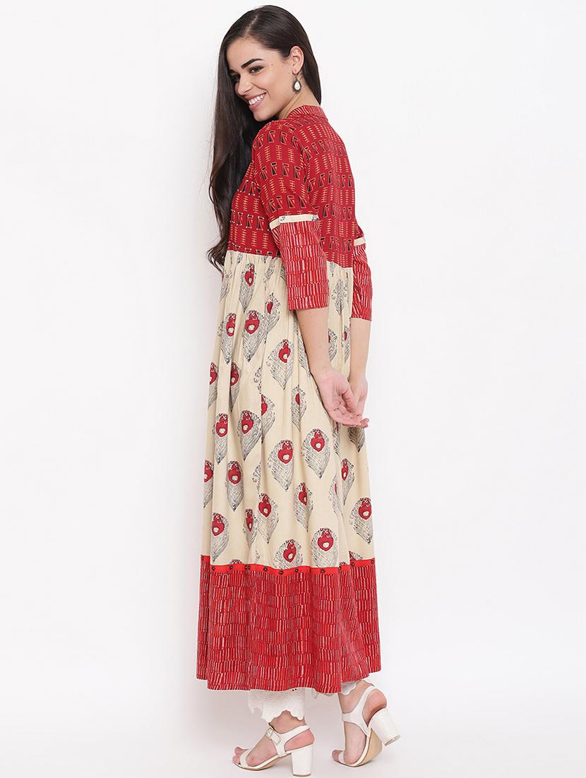 sequined printed a-line kurta - 16526810 - Zoom Image - 3