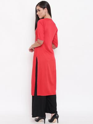 printed straight kurta - 16526892 - Standard Image - 3