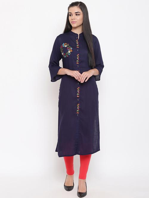 embroidered straight kurta - 16526935 - Standard Image - 1
