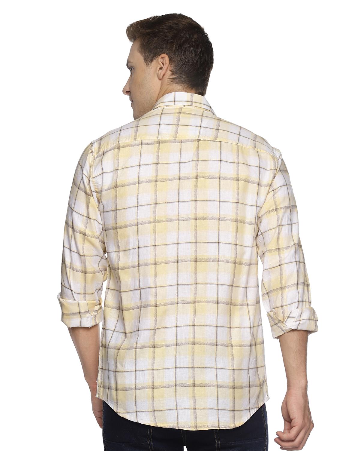 yellow checkered casual shirt - 16527494 - Zoom Image - 3