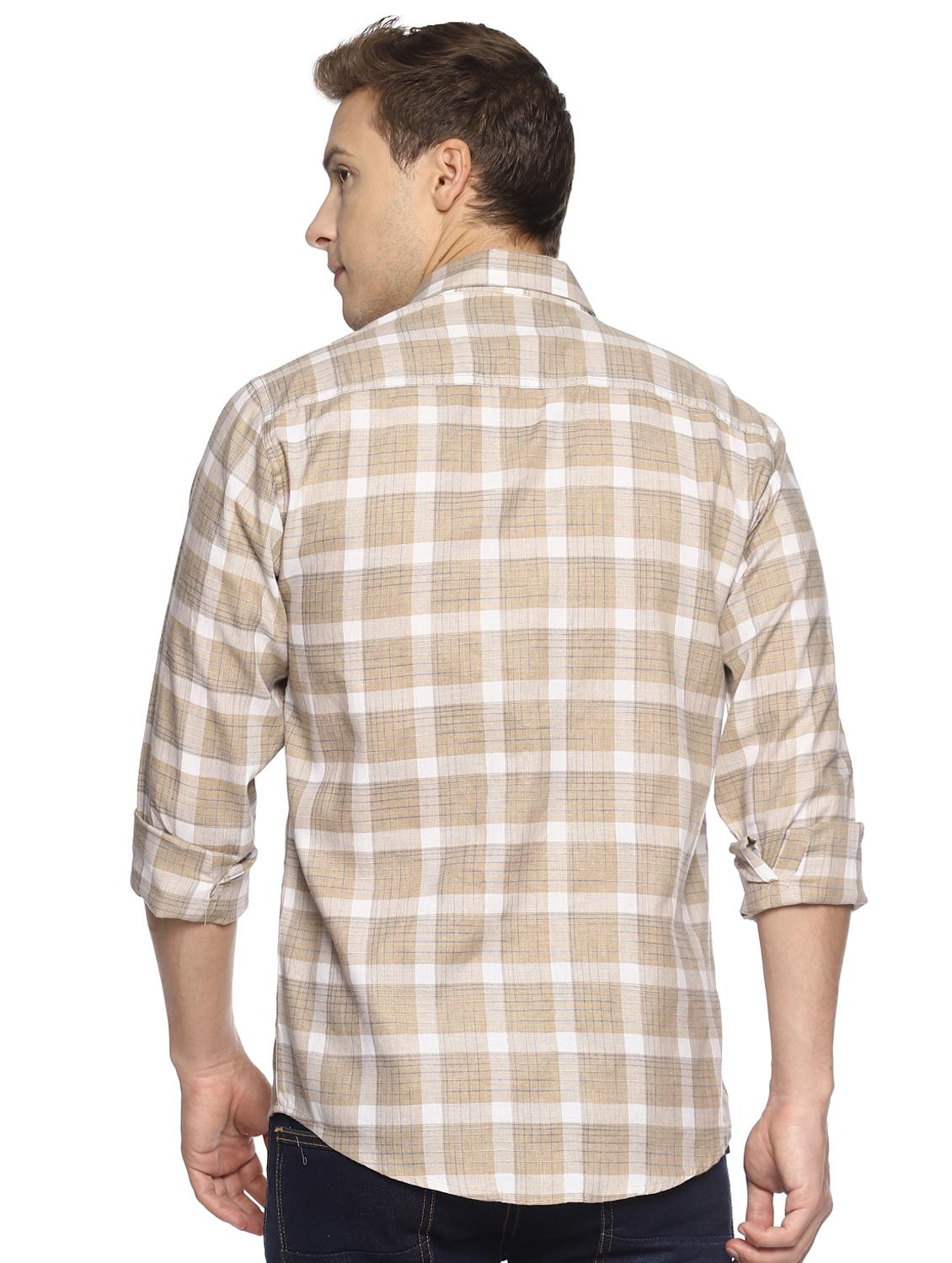 beige checkered casual shirt - 16527496 - Zoom Image - 3