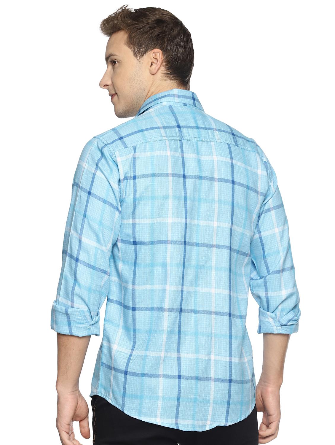light blue checkered casual shirt - 16527500 - Zoom Image - 3