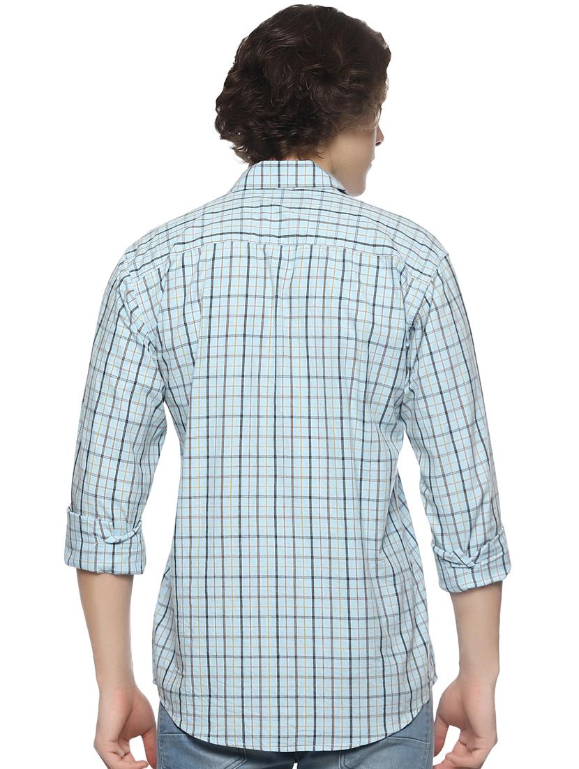 blue checkered casual shirt - 16527506 - Zoom Image - 3