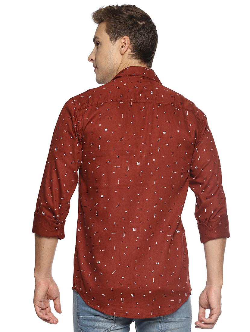brown printed casual shirt - 16527660 - Zoom Image - 3