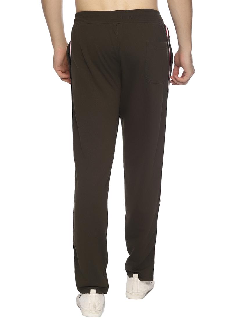 olive green side striped full length track pant - 16527699 - Zoom Image - 3