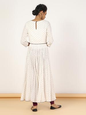 polka dots flared kurta - 16528196 - Standard Image - 3