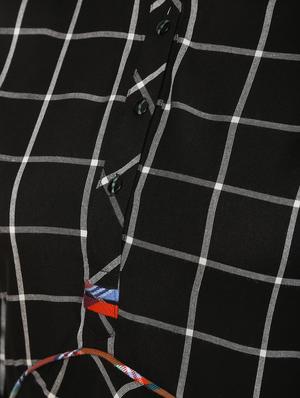 checkered asymmetric flared ethnic dress - 16528487 - Standard Image - 6