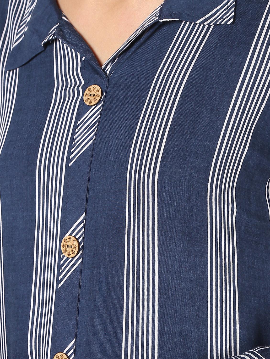 striped straight kurta - 16529619 - Zoom Image - 6