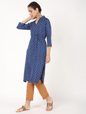 printed straight kurta - 16529632 - Standard Image - 3