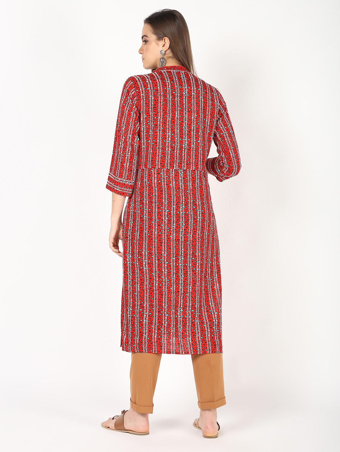 printed straight kurta - 16529643 - Zoom Image - 3