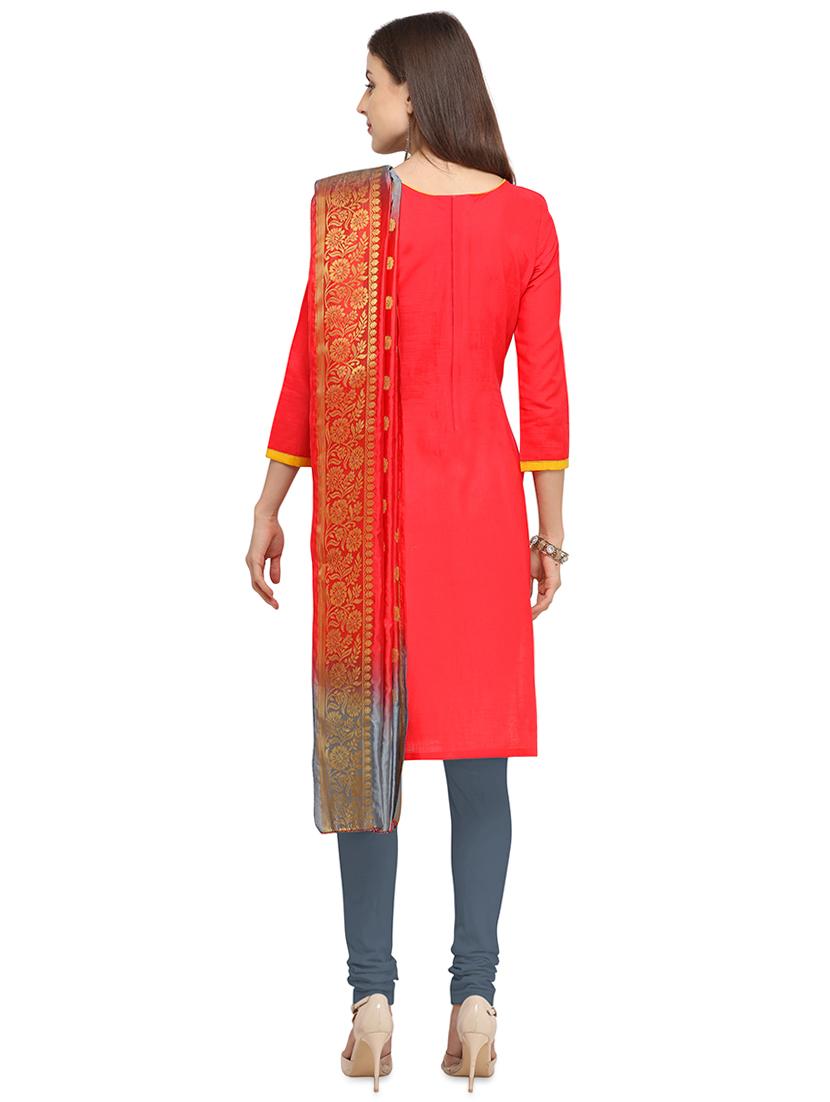 embellished churidaar unstitched suit - 16530452 - Zoom Image - 3
