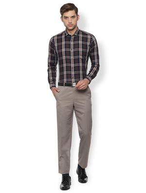 navy blue checkered casual shirt - 16531112 - Standard Image - 3