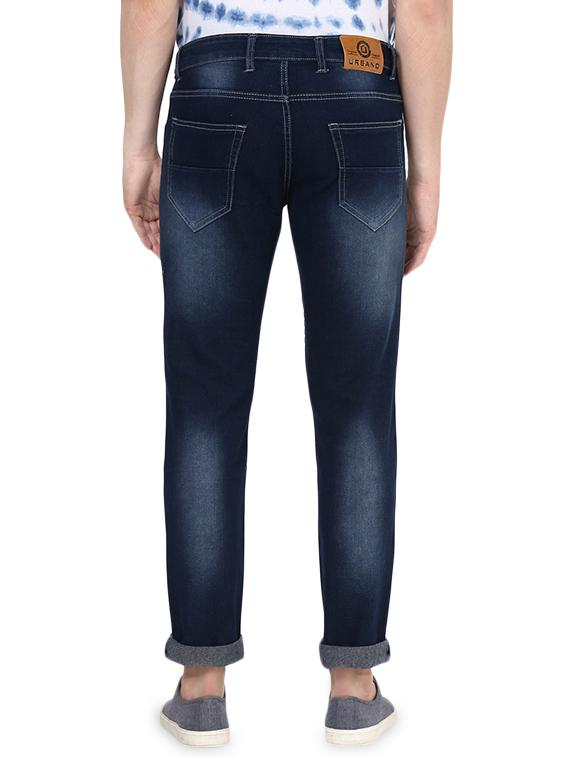 dark blue light washed biker denim jeans - 16531214 - Zoom Image - 3