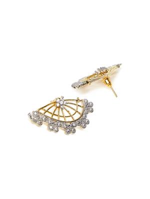 gold metal studs earring - 16532422 - Standard Image - 3