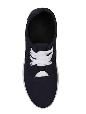 kzaara navy blue canvas lace up sneakers - 16532485 - Standard Image - 3
