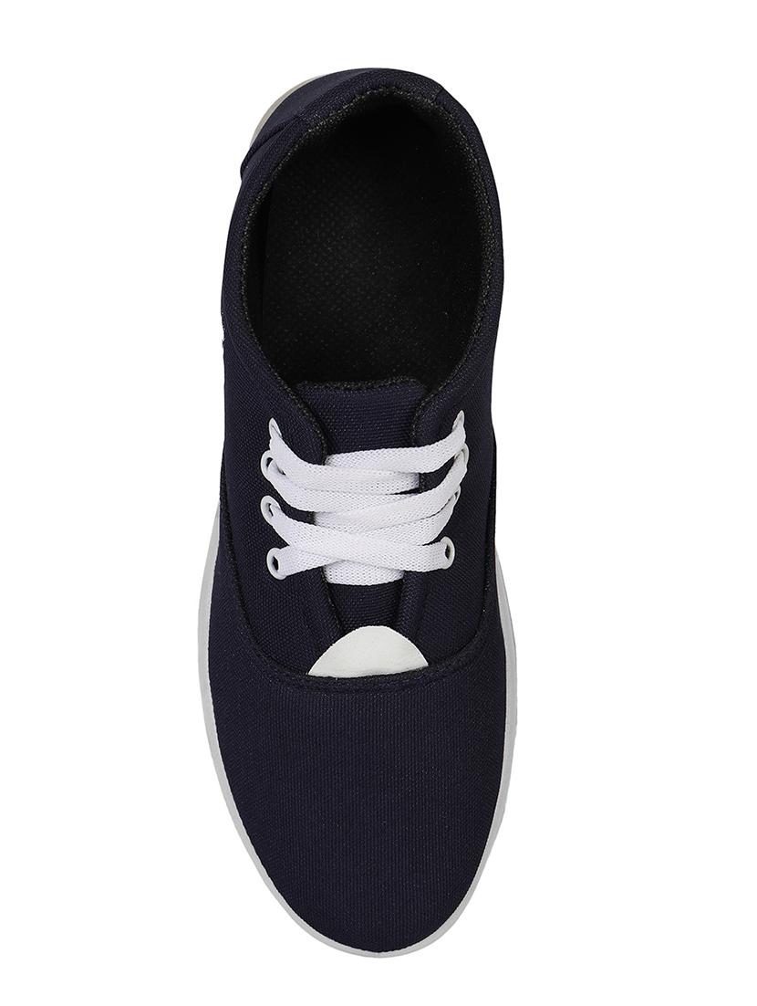 kzaara navy blue canvas lace up sneakers - 16532485 - Zoom Image - 3