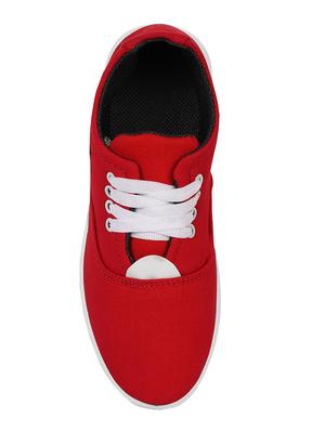 kzaara red canvas lace up sneakers - 16532487 - Standard Image - 3