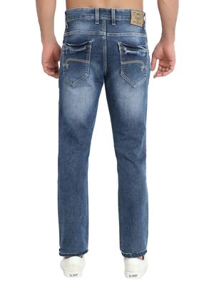 blue cotton blend washed jeans - 16533988 - Standard Image - 3