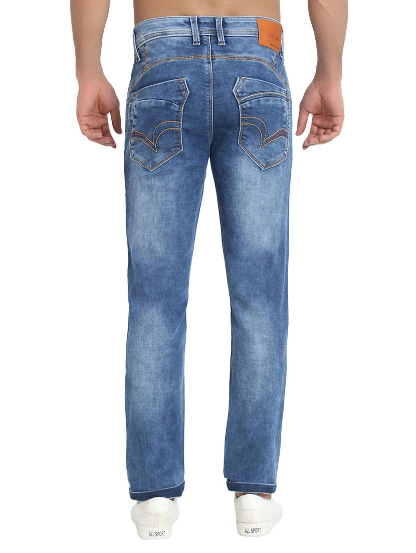 blue cotton blend washed jeans - 16533991 - Zoom Image - 3