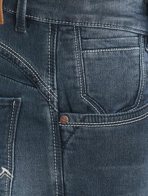 blue cotton blend washed jeans - 16533994 - Standard Image - 6