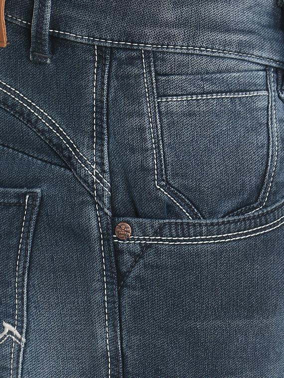 blue cotton blend washed jeans - 16533994 - Zoom Image - 6