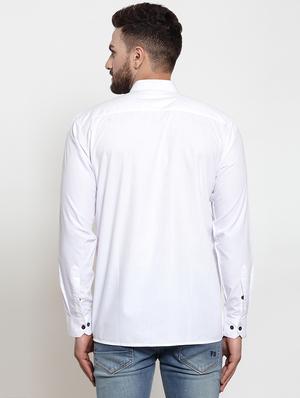 white solid casual shirt - 16534062 - Standard Image - 3