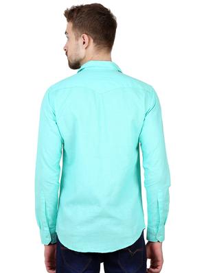 green linen casual shirt - 16534201 - Standard Image - 3