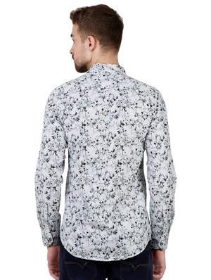 grey floral print casual shirt - 16534232 - Standard Image - 3