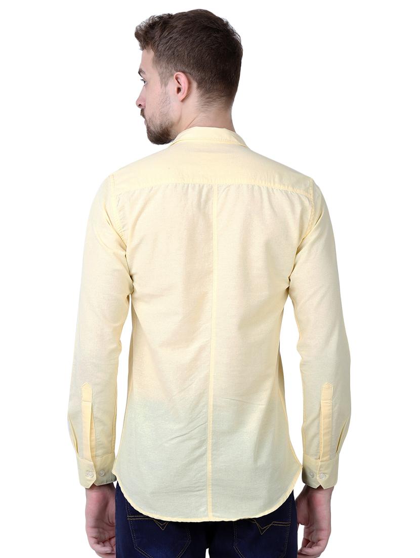 yellow solid casual shirt - 16534243 - Zoom Image - 3
