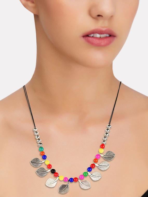multi colored metal chain necklace - 16534613 - Zoom Image - 3
