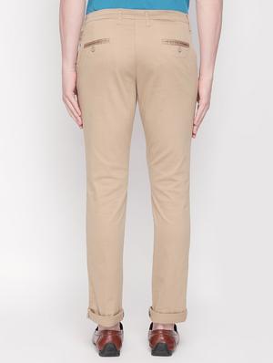 beige solid chinos - 16534737 - Standard Image - 3