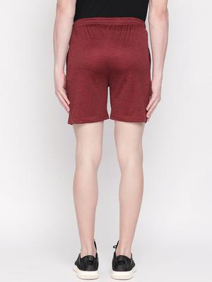 maroon solid shorts - 16534883 - Standard Image - 3