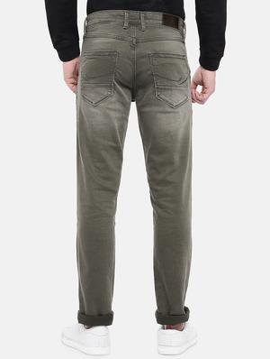 olive green light washed denim jeans - 16536209 - Standard Image - 3