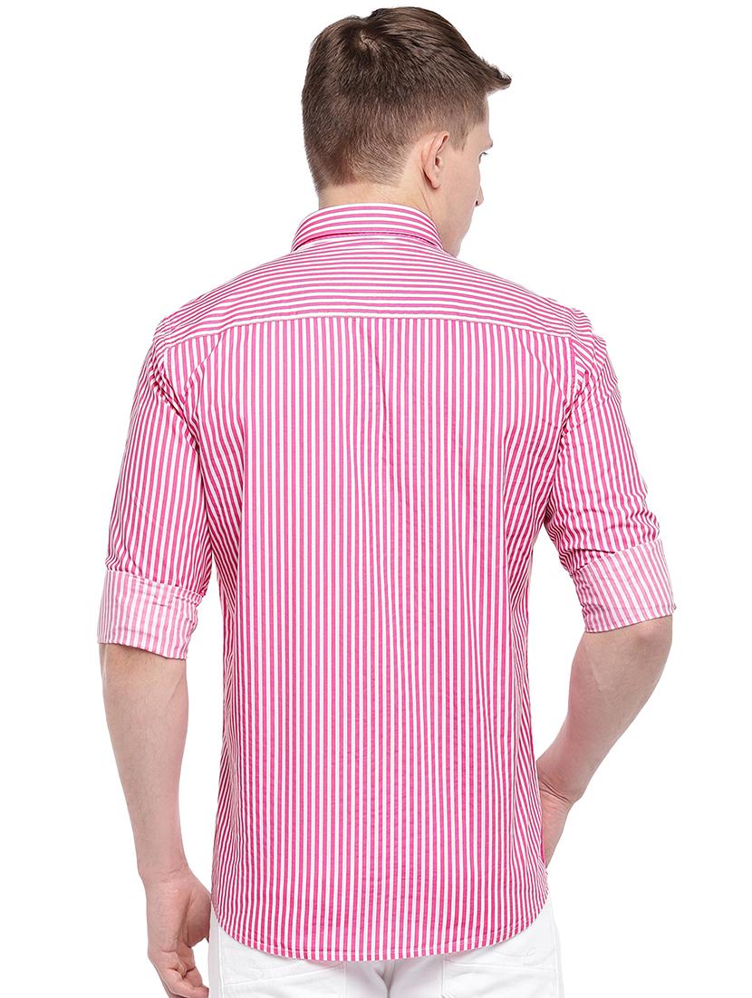 pink striped casual shirt - 16536221 - Zoom Image - 3