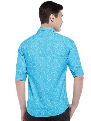blue printed casual shirt - 16536237 - Standard Image - 3