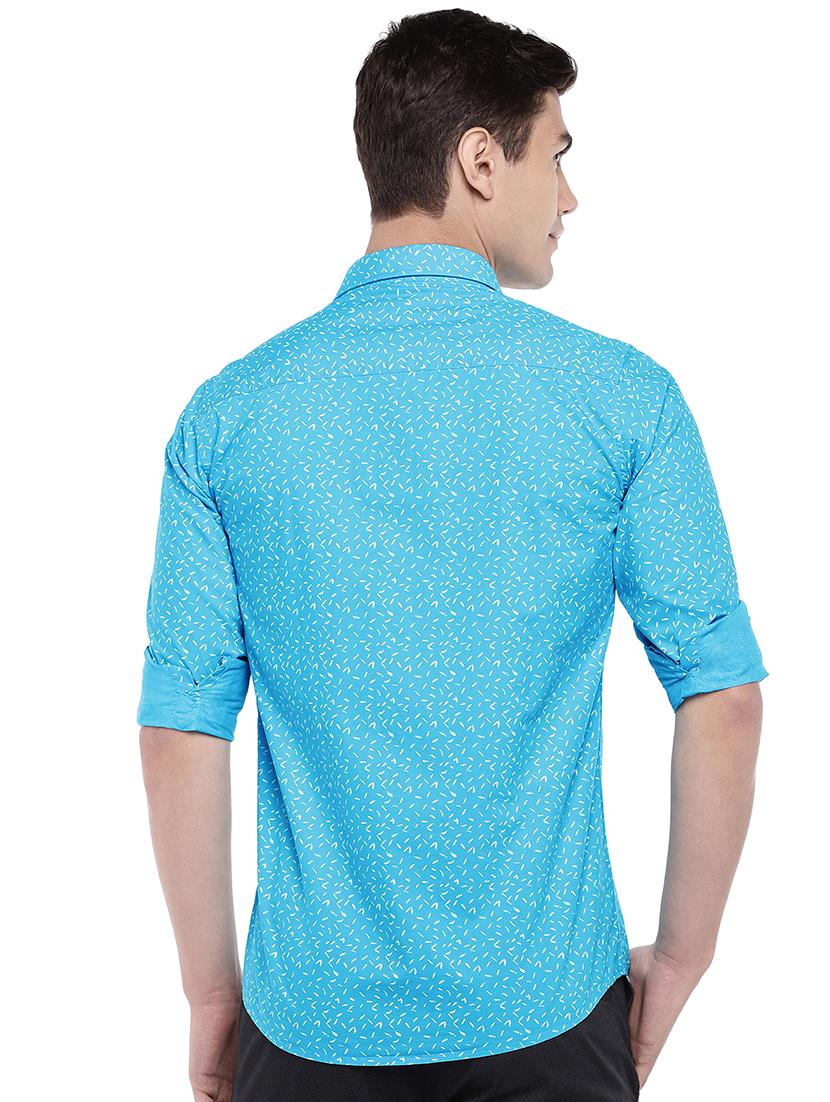 blue printed casual shirt - 16536237 - Zoom Image - 3