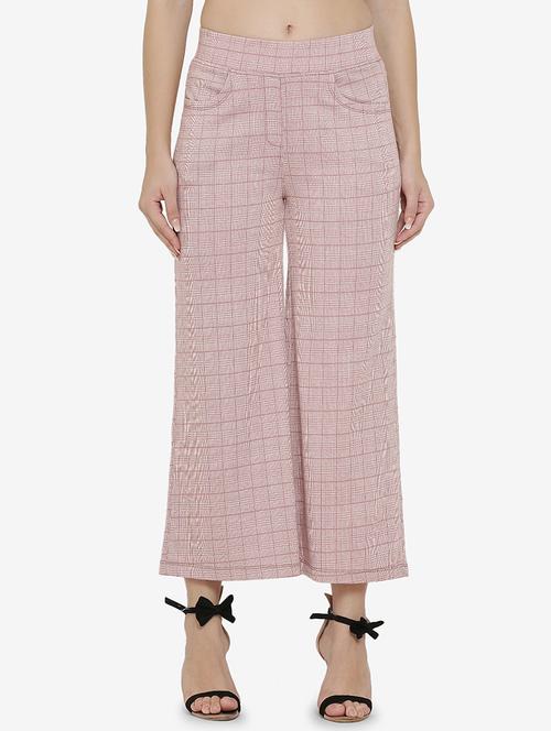 high rise pocket detail checkered trouser - 16536415 - Standard Image - 1