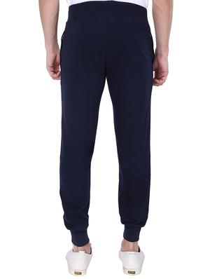 navy blue solid joggers - 16536417 - Standard Image - 3