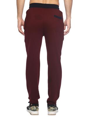 maroon solid full length track pant - 16537290 - Standard Image - 3